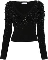 Max Mara - Pull À Col V Orné De Perles Gang - Lyst
