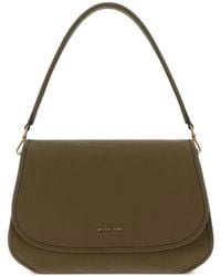 MICHAEL Michael Kors - Grained-Leather Foldover Shoulder Bag - Lyst