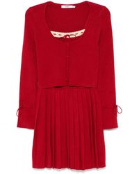 B+ AB - Ribgebreid Vest En Jurk - Lyst