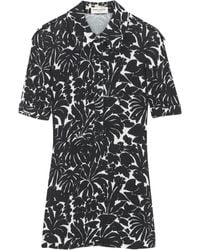 Saint Laurent - Palm Jersey Shirt Dress - Lyst