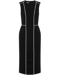 Moschino - Sleeveless Dress With Piping Details And Back Slit - Lyst