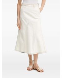 Munthe - Braylin Contrast-Stitch Logo-Patch A-Line Midi Skirt - Lyst