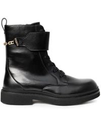 BOSS - Lace-Up Leather Boots With-Tone Hardware - Lyst