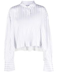 The Attico - Cropped Pinstripe Shirt - Lyst