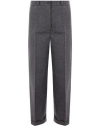 Prada - Mid-Rise Wool Tailored Trousers - Lyst