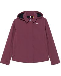 K-Way - Hooded Logo-Print Coat - Lyst