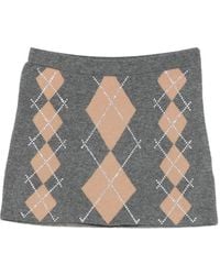 retroféte - Cecilie Argyle-Pattern Embellished Mini Skirt - Lyst