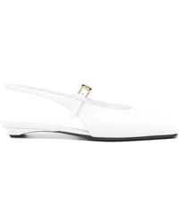 Prada - Leather Slingback Ballet Flats - Lyst
