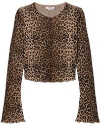 RE/DONE - Isabelle Leopard-Print Cardigan - Lyst