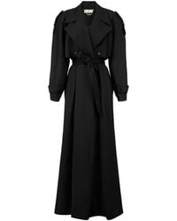 Elisabetta Franchi - Structured-Shoulder Belted Trench Coat - Lyst