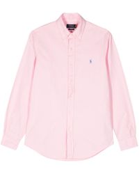 Polo Ralph Lauren - Katoenen Overhemd Met Geborduurd Logo - Lyst