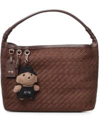 V73 - Woven-Effect Charm-Detail Shoulder Bag - Lyst