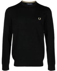 Fred Perry - Logo-Embroidered Crew-Neck Jumper - Lyst
