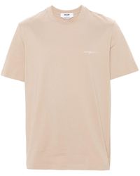 MSGM - T-shirt en coton à logo brodé - Lyst
