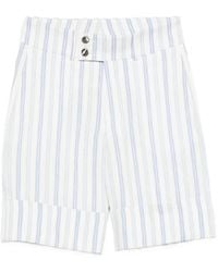 Berwich - Nadine Striped Buttoned Shorts - Lyst