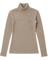 Max Mara - Logo-Embroidered Roll-Neck Top - Lyst