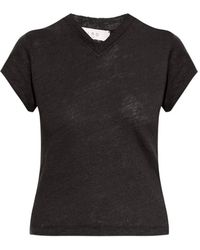 IRO - V-Neck Linen T-Shirt - Lyst