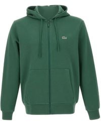 Lacoste - Hoodie Zippé À Patch Logo - Lyst