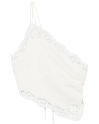 Posse - Darya Lace-Trim Linen Blouse - Lyst