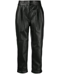 Moschino - High-waist Leather Cropped Trousers - Lyst