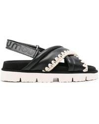 Mou - Crossover-strap Leather Sandals - Lyst