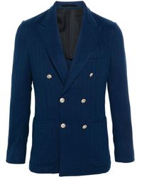 Eleventy - Textured Double-breasted Blazer - Lyst