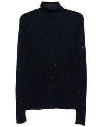 Pinko - Sequin-Embellished Roll-Neck Sweater - Lyst