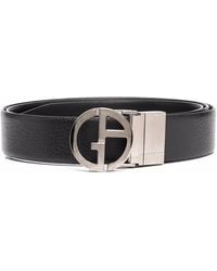 Giorgio Armani - Pebbled-Effect Buckled Belt - Lyst