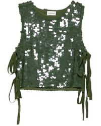 P.A.R.O.S.H. - Sequin-Embellished Side-Tie Top - Lyst