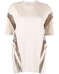 Mugler - Mesh-panelled T-shirt - Lyst