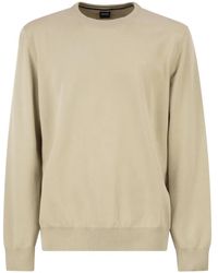 BOSS - Embroidered-logo Crew Neck Sweater - Lyst