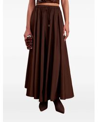 Cult Gaia - Pleated Taffeta Drawstring Maxi Skirt - Lyst