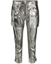 Isabel Marant - Ciane Metallic Cropped Trousers - Lyst