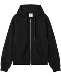 CASABLANCA - Monogram-Print Zip-Up Hoodie - Lyst