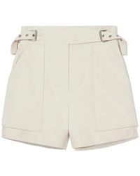 3.1 Phillip Lim - Buckled-Waistband Cotton Shorts - Lyst