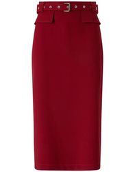 Pinko - Belted Slit-Detail Midi Skirt - Lyst