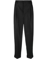 Ami Paris - Pleated Virgin Wool Tapered Trousers - Lyst