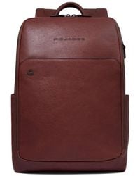 Piquadro - Logo-Debossed Pebbled Backpack - Lyst