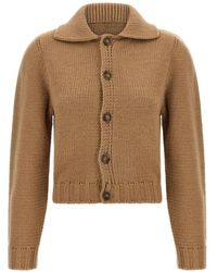 MM6 by Maison Margiela - Ribbed-Knit Button-Up Cardigan - Lyst