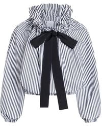 Patou - Recycled Faille Long Sleeve Crop Top - Lyst