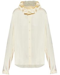 Jil Sander - Ruffled High-Neck Blouse - Lyst