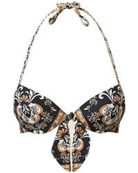 Twinset - Push-Up Bikini Top With Print And Rhinestones - Lyst