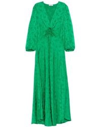 Sandro - Jurk Met Bloemenprint En Gestrikt Detail - Lyst