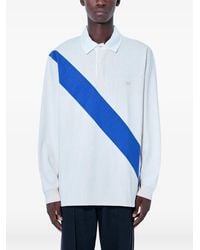 Wales Bonner - Diagonal-Stripe Long-Sleeve Polo Shirt - Lyst