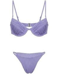 Selia Richwood - Amy Pleated Shirred Bikini - Lyst