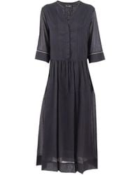 Peserico - Midi-Jurk Met Cropped Mouwen - Lyst