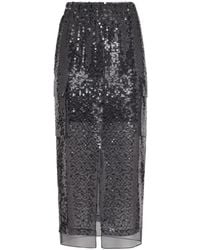 Brunello Cucinelli - Sequinned High-Waist Skirt - Lyst
