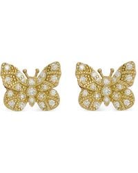 Tanya Farah - 18K Butterfly Diamond And Enamel Butterfly Earrings - Lyst