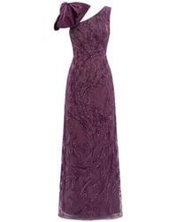 Saiid Kobeisy - Asymmetrical Embroidered Bow Maxi Dress - Lyst