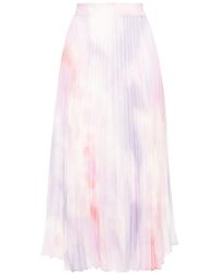 BOSS - Tie-Dye Pleated Midi Skirt - Lyst